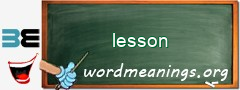 WordMeaning blackboard for lesson